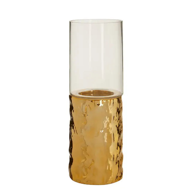 Martele Pillar Gold Candle Holder - Small