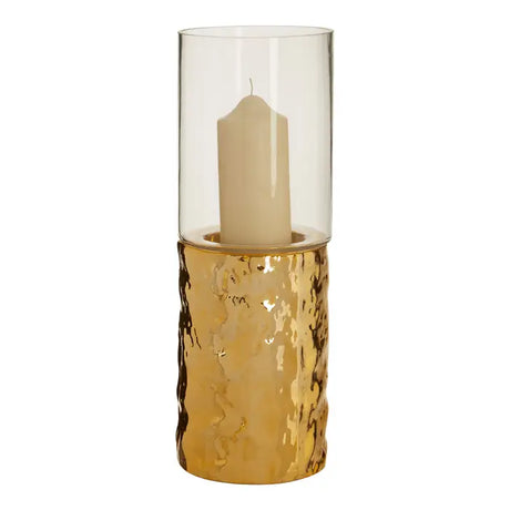 Martele Pillar Gold Candle Holder - Small