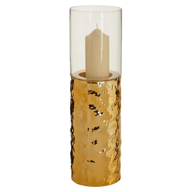 Martele Pilar Gold Candle Holder - Medium