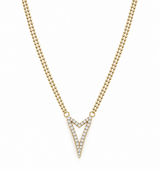 Miss Dee Double Chain with Open Heart Necklace - Gold