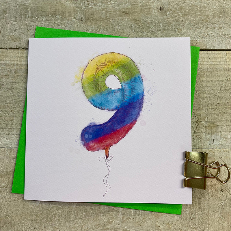 White Cotton 9th Birthday Card