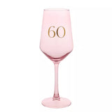 60th Confetti Wine Glass