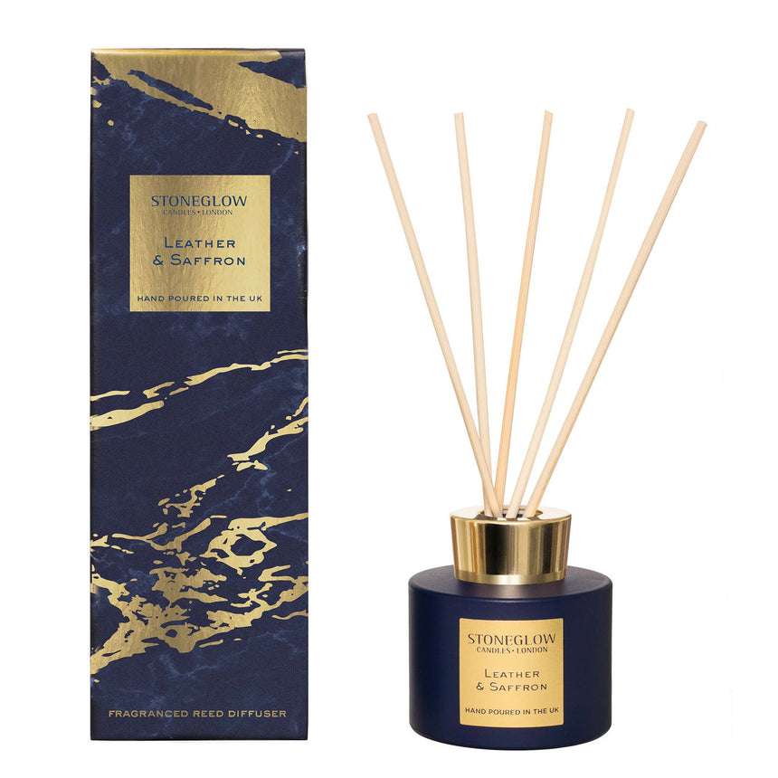 Stoneglow Luna Leather & Saffron Reed Diffuser