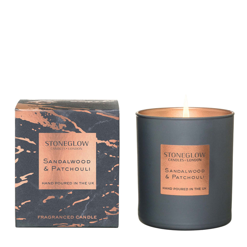 Stoneglow Luna Sandalwood Glass Candle