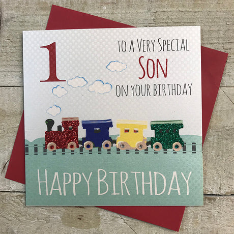 White Cotton Son 1st Birthday Card