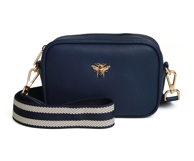 Alice Wheeler Mini Crossbody with Webbing Strap - Navy