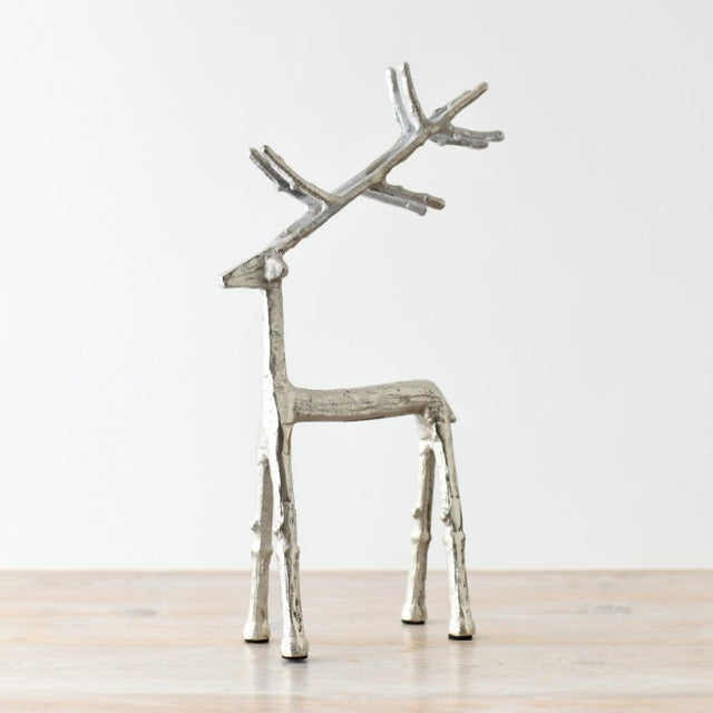 Silver Aluminium Hanging Reindeer 28cm