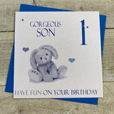 1st Birthday Son Bunny Card