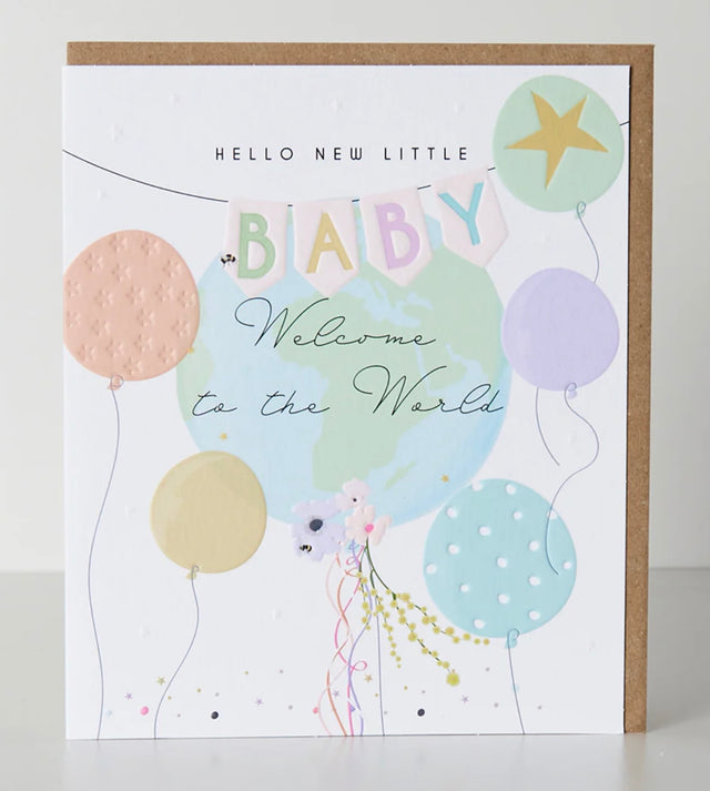 Welcome to the World Baby Card - Balloons