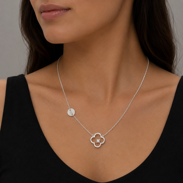 Miss Dee Silver Clover Necklace