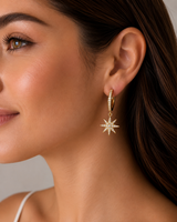 Crystal Star Earrings - Gold