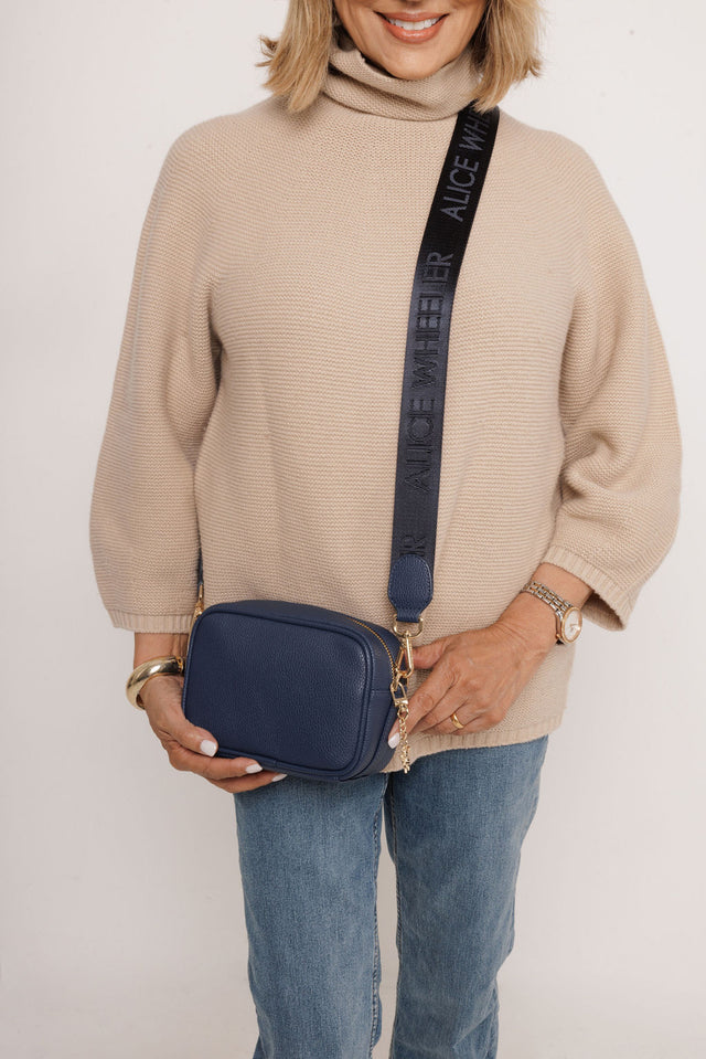 Alice Wheeler Navy Mini Soho Crossbody Bag