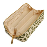 Alice Wheeler Small Train Case - Olive Leopard