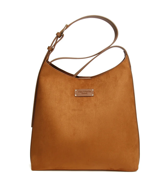Alice Wheeler Suede Kensington Hobo Bag - Fudge