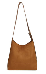 Alice Wheeler Suede Kensington Hobo Bag - Fudge