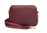 Alice Wheeler Crossbody Bag Dual Double Zip - Berry