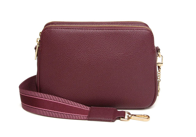 Alice Wheeler Crossbody Bag Dual Double Zip - Berry
