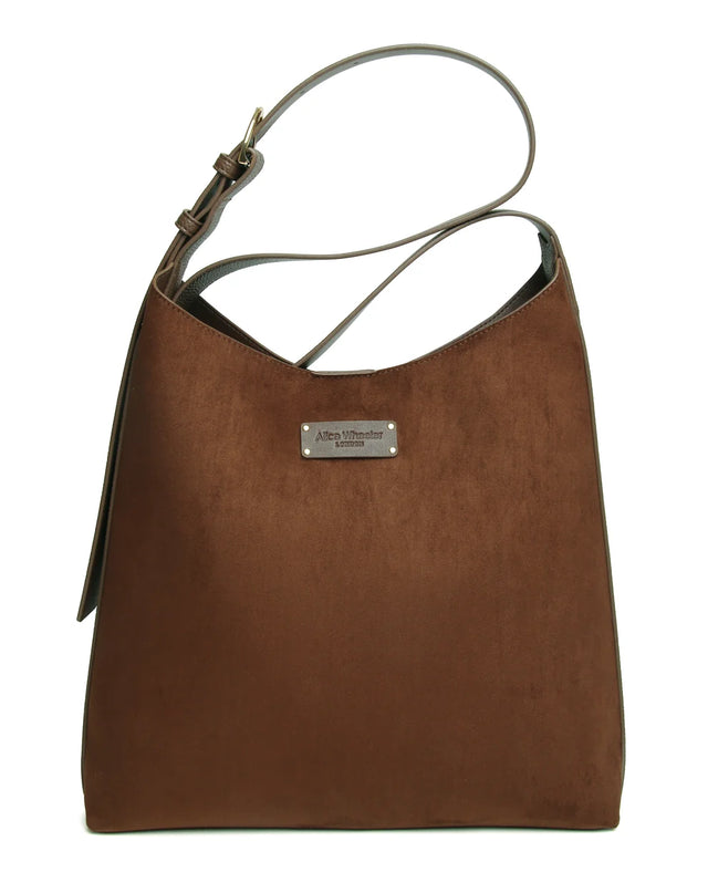 Alice Wheeler Suede Kensington Hobo Bag - Chocolate