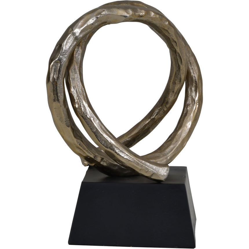 Gold Entwined Sculpture on black base