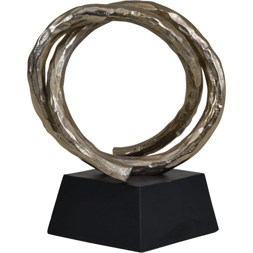 Gold Entwined Sculpture on black base