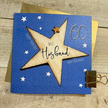 White Cotton Husband 60th Birthday Card