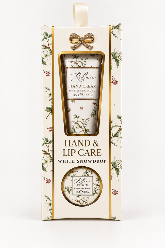 Hearts Design Xmas White Hand & Lip Care