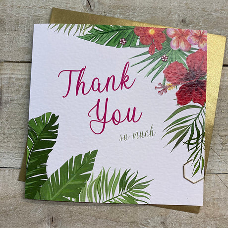 White Cotton Thank You Card