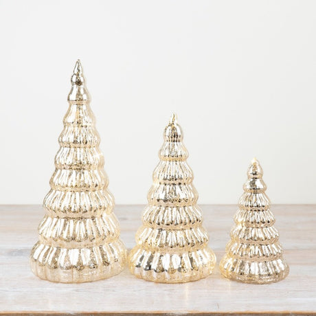 Ribbed Christmas Tree in Gold 16.5cm