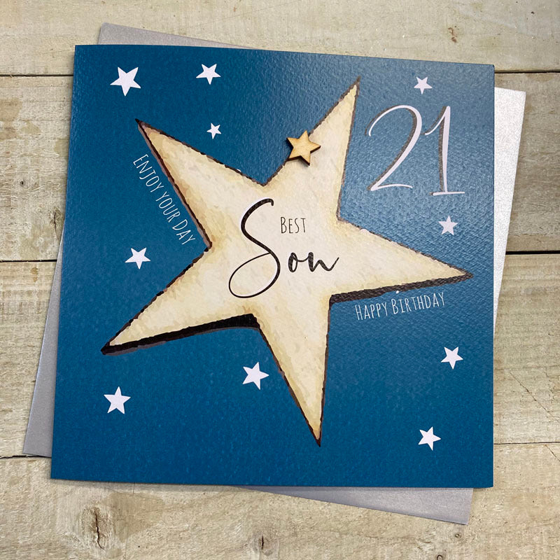 White Cotton Son 21st Birthday Card