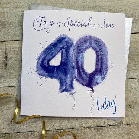 White Cotton Son 40th Birthday Large Card