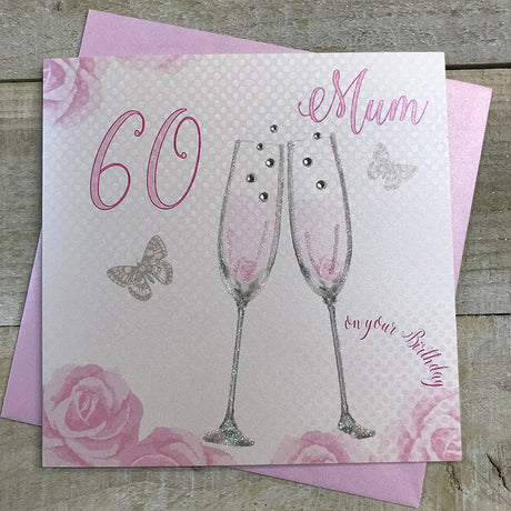 White Cotton Mum 60th Birthday Card