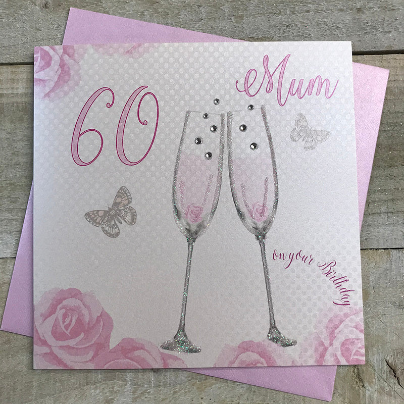 White Cotton Mum 60th Birthday Card