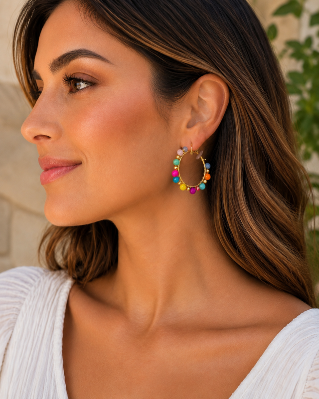 Multi Coloured Hoop Earrings