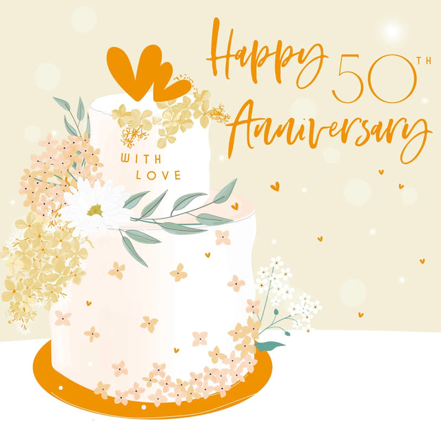50th Anniversary Card - Cake