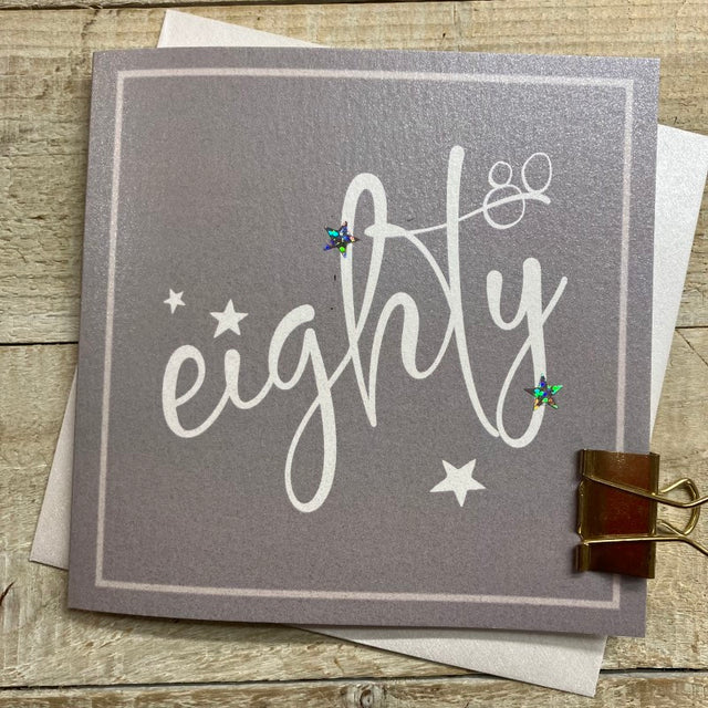 80th Birthday Card - Stars