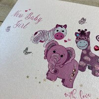 New Baby Girl - Pink Animals
