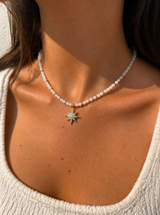 Star Bead Necklace Gold