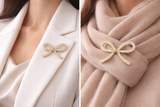 Crystal Bow Brooch - GOLD