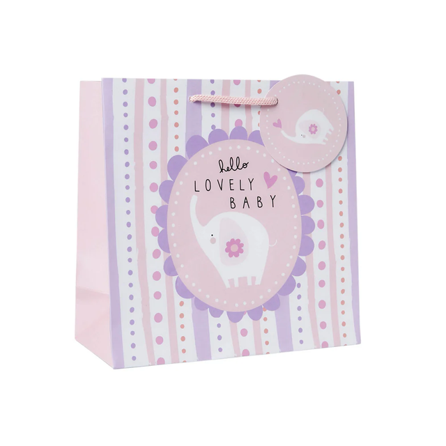 Hello Baby Pink Medium Gift Bag