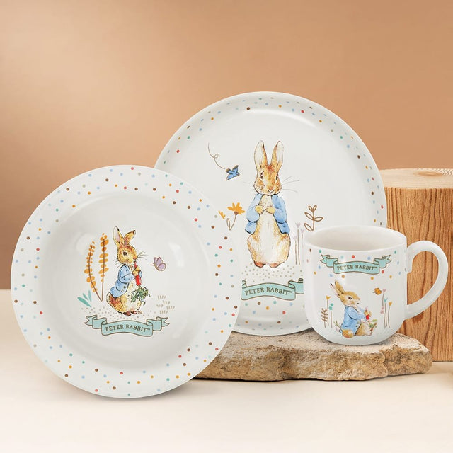 Beatrix Potter Peter Rabbit Ceramic Dinner Set 3 Pieces