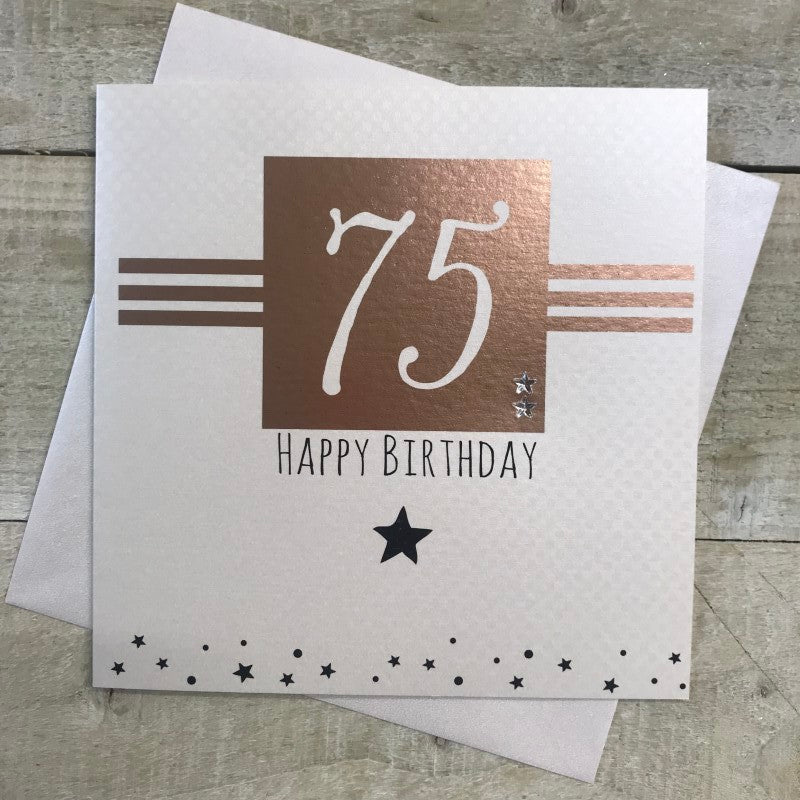 White Cotton Male 75th Birthday Card