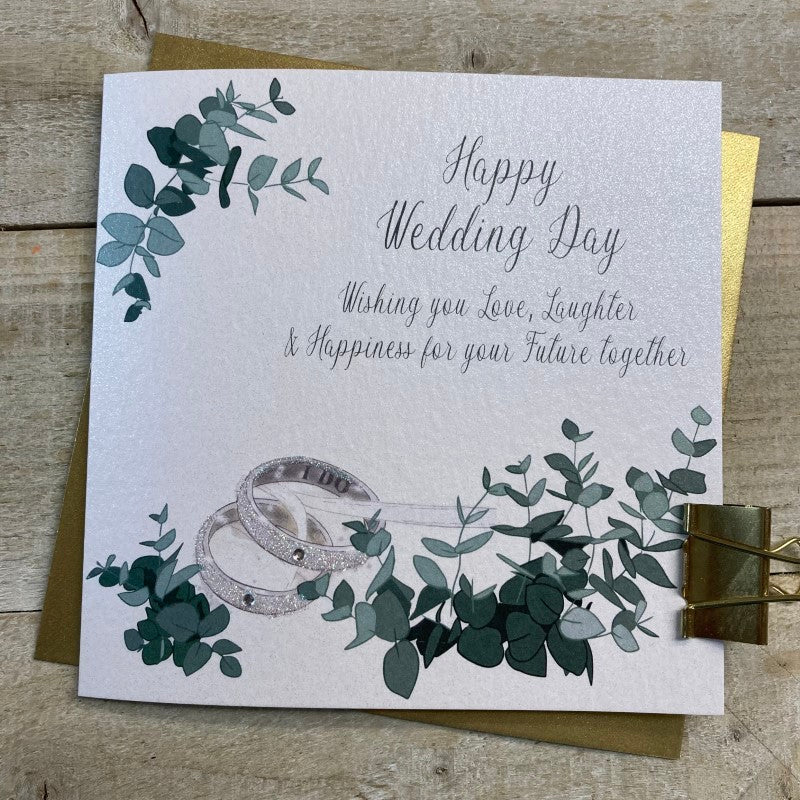 White Cotton Wedding Card