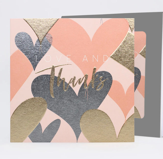 Thank You Cards Pack x 5 - Hearts
