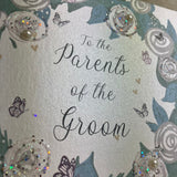 White Cotton Parents of the Groom Card