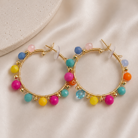 Multi Coloured Hoop Earrings