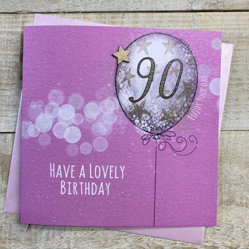 White Cotton Female 90th Birthday card