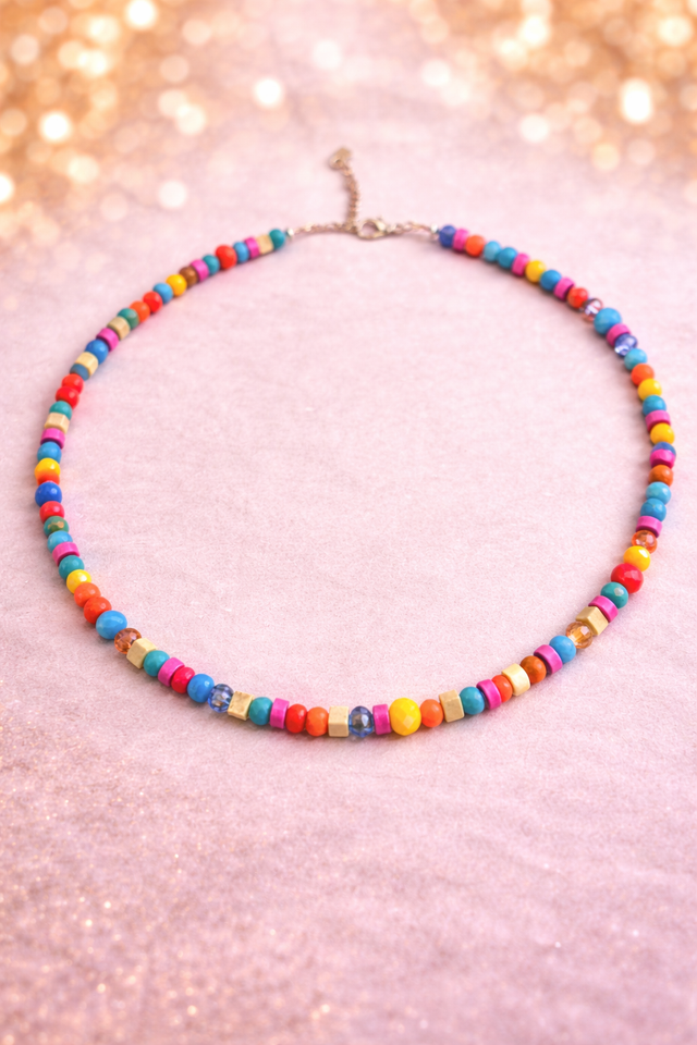 Multi Coloured Beaded Necklace