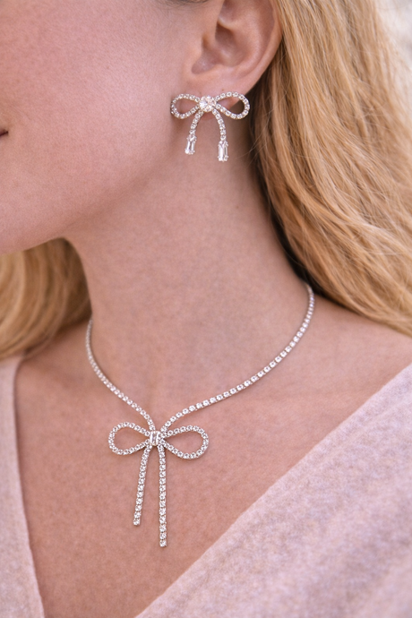Silver Bow Earrings