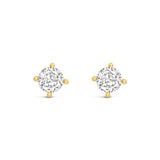 Earrings - Small Gold Crystal Stud