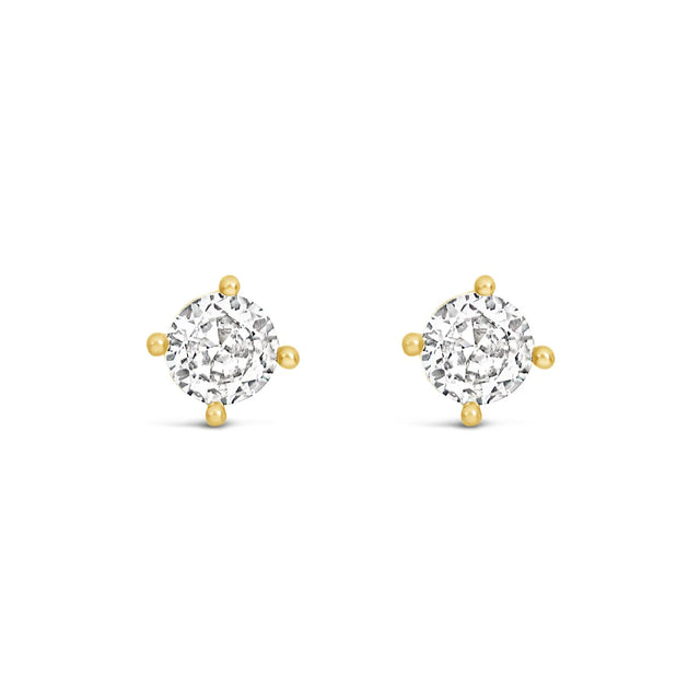 Earrings - Small Gold Crystal Stud